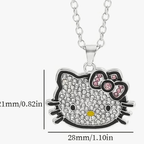 Hello Kitty Pendant Necklace 
Rhinestones Sanrio NWT - Picture 3 of 4